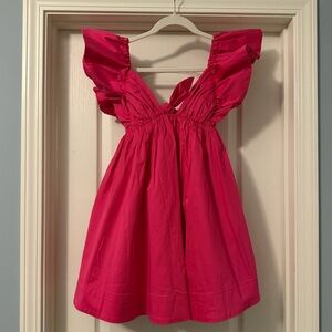 For Love And Lemons Clementine Mini Dress, XXS Hot Pink